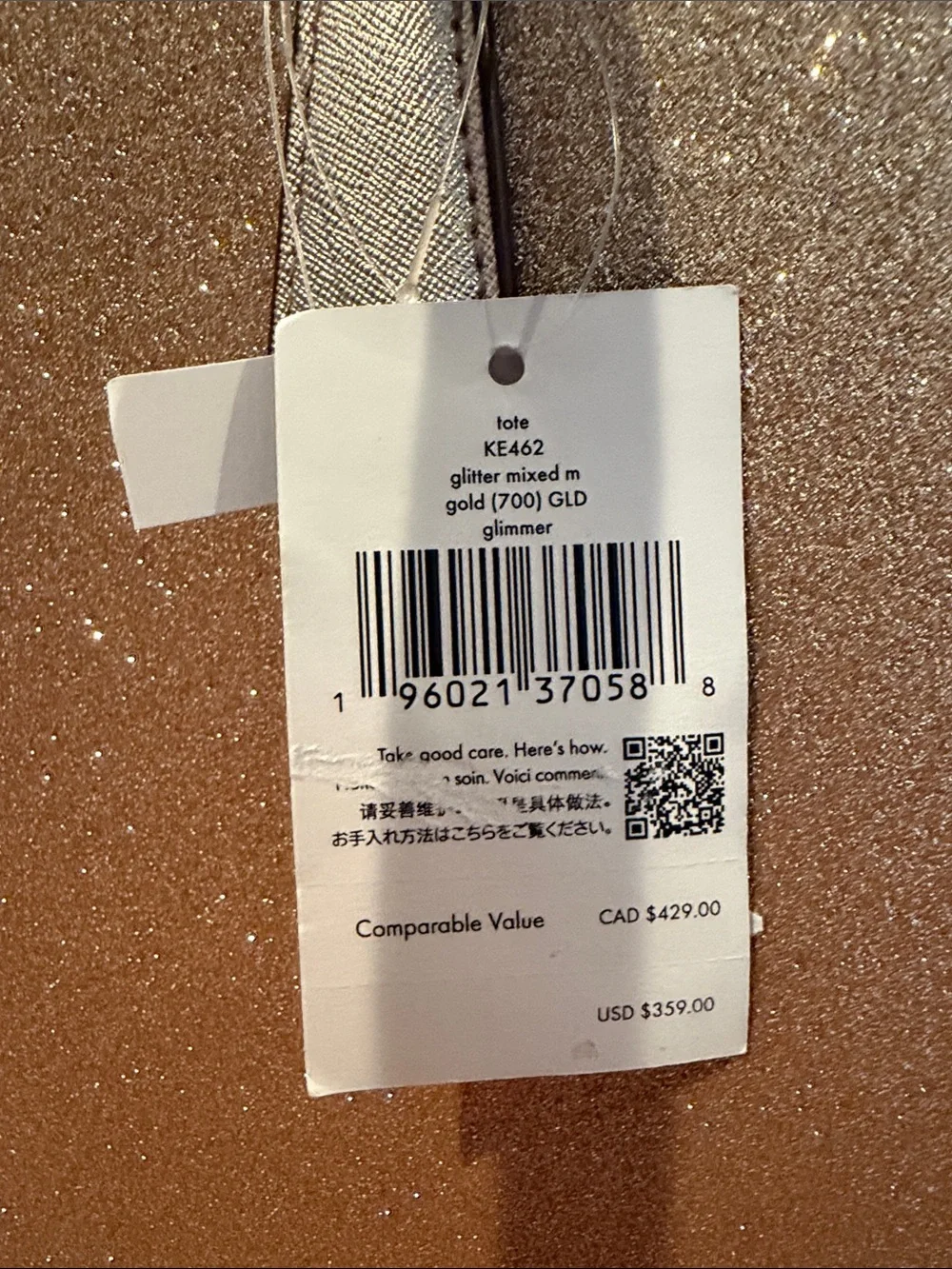 kate spade Rose Gold Glitter Tote